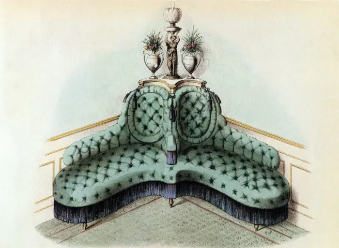 Framed Print : Corner Sofa, Berlin Date: 1871 Framed Print : Corner Sofa, Berlin Date: 1871