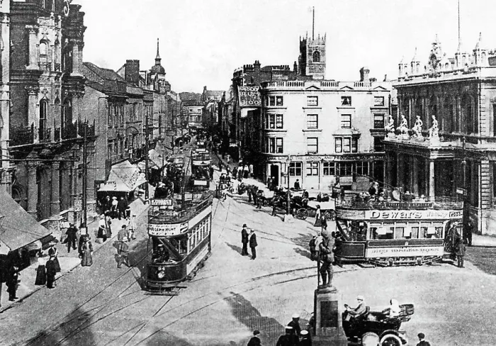 Framed Print : Cornhill and Tavern Street, Ipswich early 1900's Framed Print : Cornhill and Tavern Street, Ipswich early 1900's