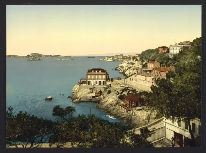 Framed Print : Corniche Road, from the Roubion Restaurant, Marseilles, Fran Framed Print : Corniche Road, from the Roubion Restaurant, Marseilles, Fran