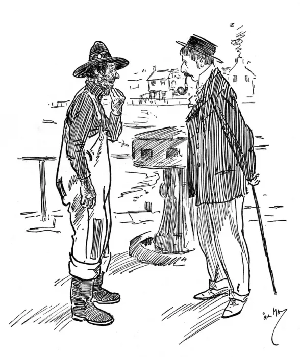 Framed Print : Cornish Boatman sets an amateur fisherman straight Framed Print : Cornish Boatman sets an amateur fisherman straight