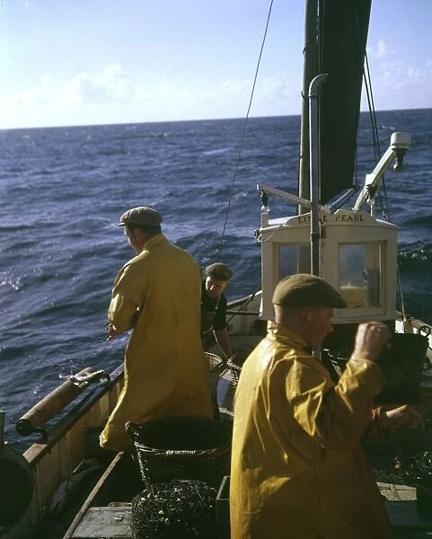 Cornish fishermen at sea