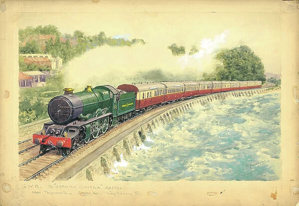 Cornish Riviera Express, GWR, near Teignmouth, pulled