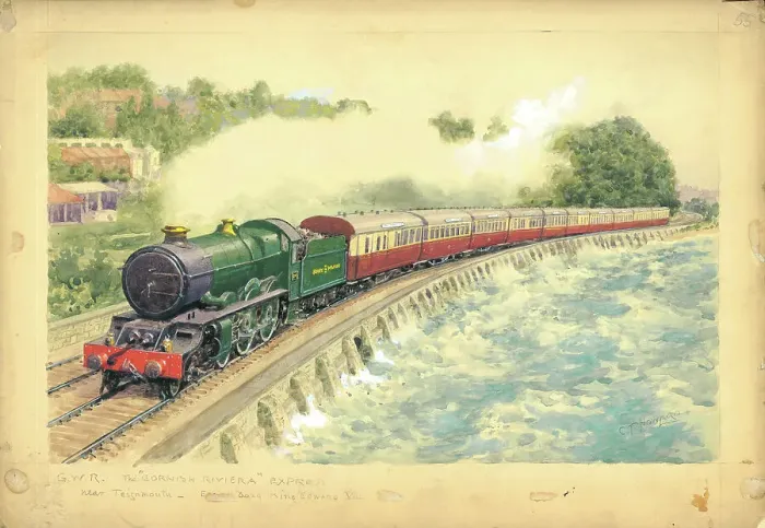 Framed Print : Cornish Riviera Express, GWR, near Teignmouth, pulled Framed Print : Cornish Riviera Express, GWR, near Teignmouth, pulled