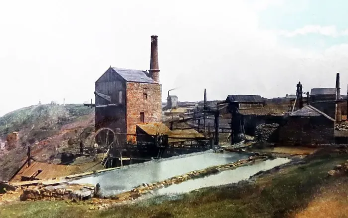 Framed Print : A Cornish Tin Mine, Victorian period Framed Print : A Cornish Tin Mine, Victorian period