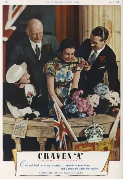 Framed Print : Coronation 1937 - Craven A cigarettes advertisement Framed Print : Coronation 1937 - Craven A cigarettes advertisement