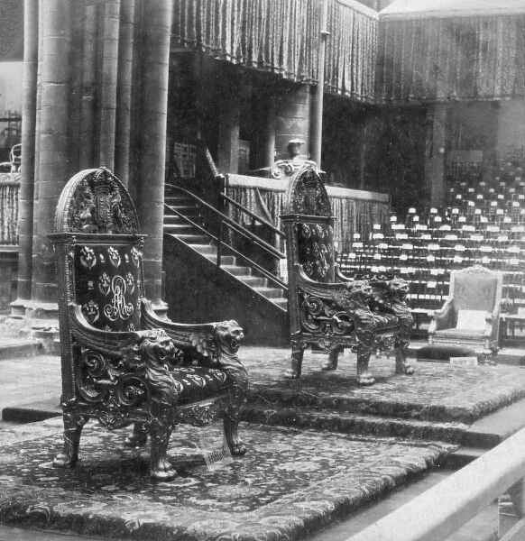 Coronation chairs in Westminster Abbey, London