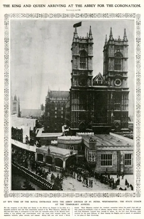 Framed Print : Coronation of George V - arriving at Westminster Abbey 1911 Framed Print : Coronation of George V - arriving at Westminster Abbey 1911