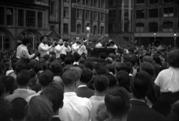 Framed Print : Coronation. Jazz band, Golden Square W1 Framed Print : Coronation. Jazz band, Golden Square W1