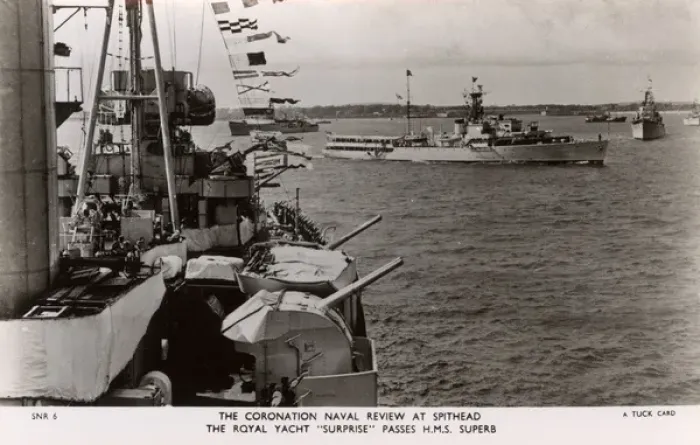 Framed Print : The Coronation Naval Review - Spithead - Royal Yacht Framed Print : The Coronation Naval Review - Spithead - Royal Yacht