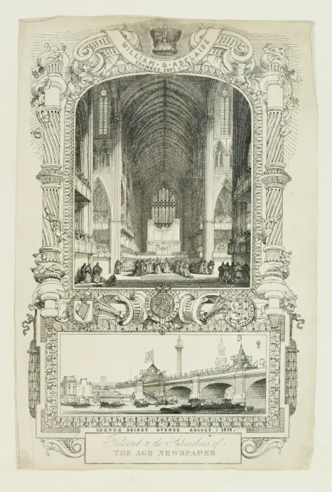 Framed Print : Coronation and opening of New London Bridge Framed Print : Coronation and opening of New London Bridge