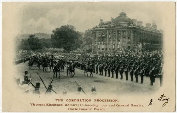 Framed Print : The Coronation Procession reaches Horse Guards Parade Framed Print : The Coronation Procession reaches Horse Guards Parade