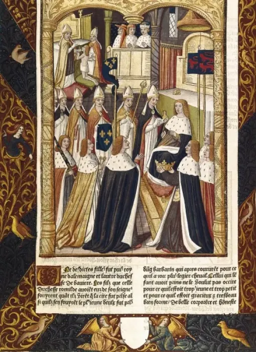 Framed Print : Coronation of Ramhilde, duchess of Baviera, circa Framed Print : Coronation of Ramhilde, duchess of Baviera, circa