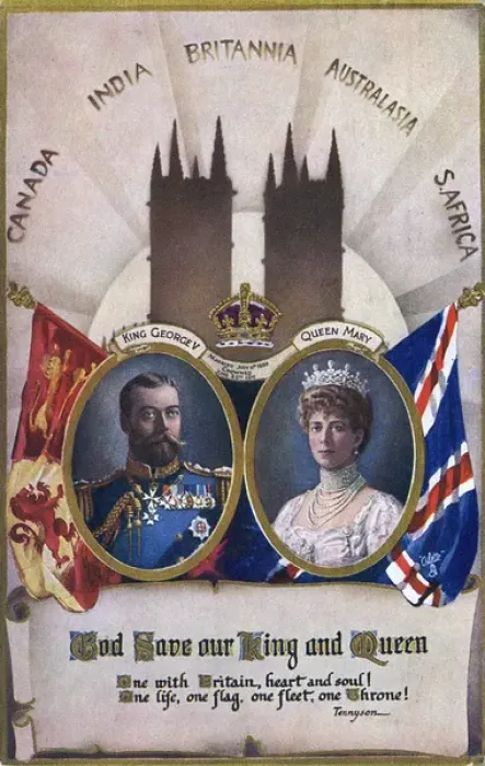 Framed Print : Coronation Souvenir Postcard - King George V and Queen Mary Framed Print : Coronation Souvenir Postcard - King George V and Queen Mary
