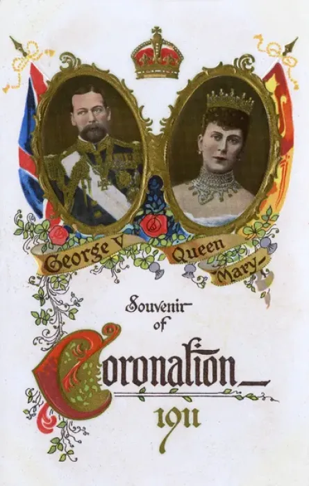 Framed Print : Coronation Souvenir Postcard - King George V and Queen Mary Framed Print : Coronation Souvenir Postcard - King George V and Queen Mary