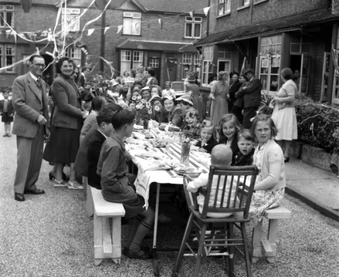 Framed Print : Coronation street party, Walton-on-the-Naze, Essex Framed Print : Coronation street party, Walton-on-the-Naze, Essex