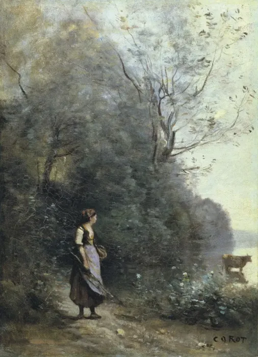 Framed Print : COROT, Jean-Baptiste Camille (1796-1875). A Peasant Framed Print : COROT, Jean-Baptiste Camille (1796-1875). A Peasant
