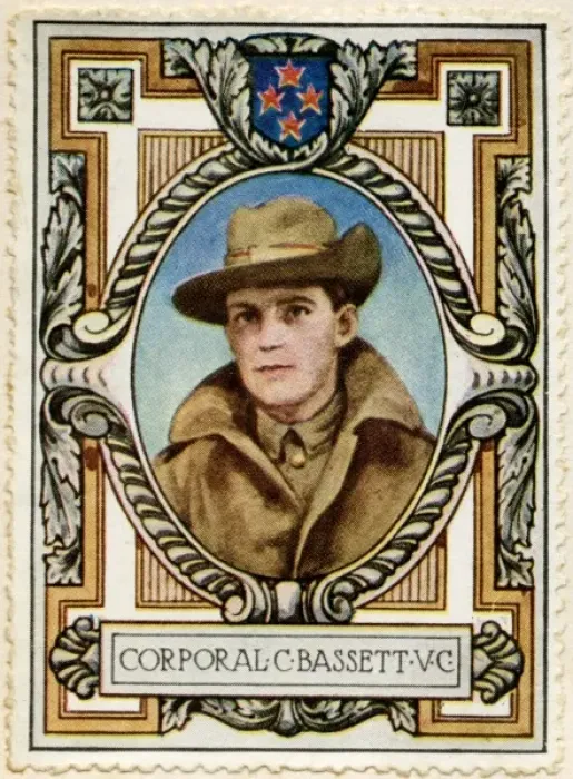 Framed Print : Corporal Bassett VC recipient 6 / Stamp Framed Print : Corporal Bassett VC recipient 6 / Stamp