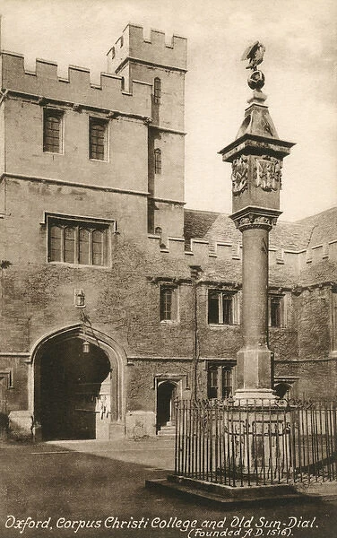 Corpus Christi College Quad and sundial, Oxford