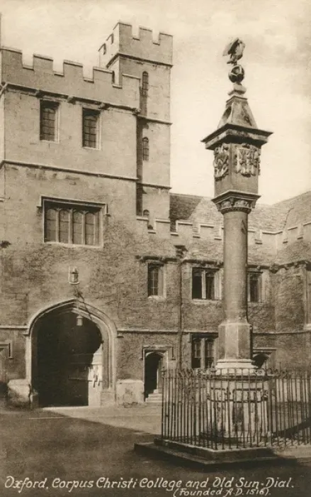 Framed Print : Corpus Christi College Quad and sundial, Oxford Framed Print : Corpus Christi College Quad and sundial, Oxford