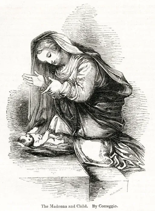 Framed Print : Correggio, Italian artist, detail of Madonna and Child Framed Print : Correggio, Italian artist, detail of Madonna and Child