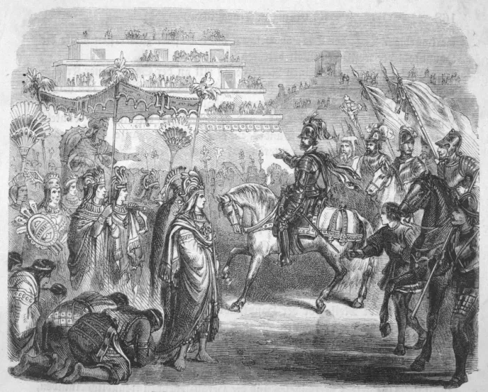 Framed Print : Cortes & Montezuma Framed Print : Cortes & Montezuma