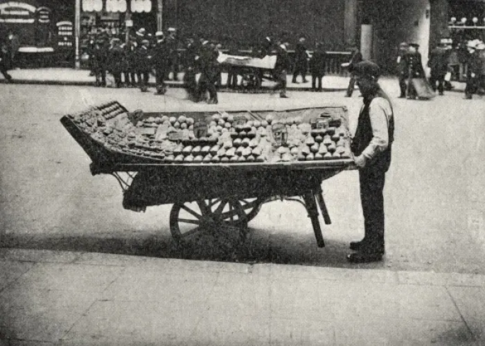 Framed Print : Coster with his barrow, London Framed Print : Coster with his barrow, London