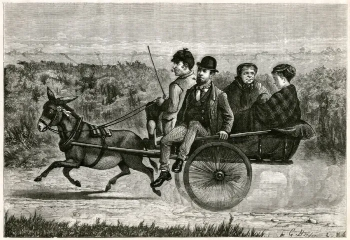 Framed Print : COSTER IN DONKEY CART