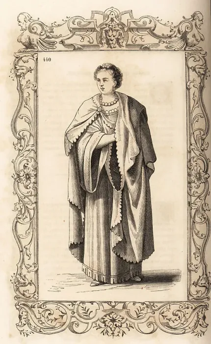 Framed Print : Costume of an African woman of the Kingdom of Tlemcen, 16th cent Framed Print : Costume of an African woman of the Kingdom of Tlemcen, 16th cent