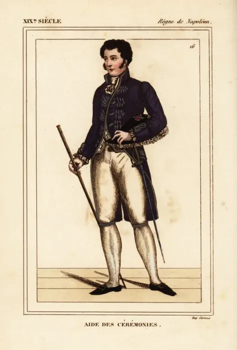 Framed Print : Costume of an Aide des Ceremonies, Napoleonic era Framed Print : Costume of an Aide des Ceremonies, Napoleonic era