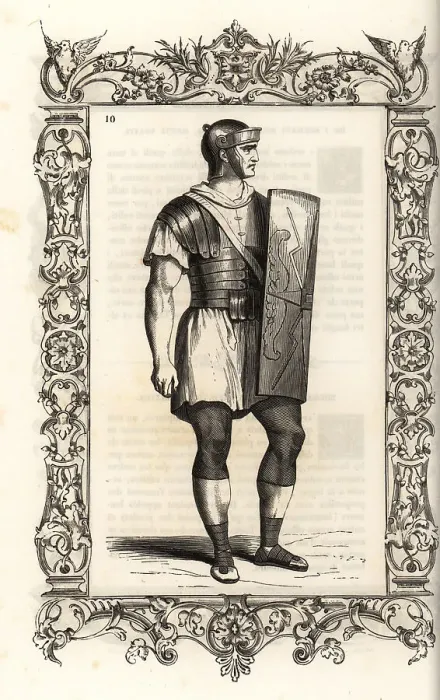 Framed Print : Costume of an ancient Roman centurion Framed Print : Costume of an ancient Roman centurion