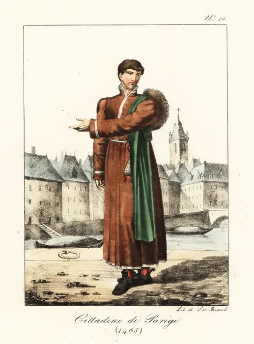Framed Print : Costume of a bourgeois man of Paris, 1465 Framed Print : Costume of a bourgeois man of Paris, 1465