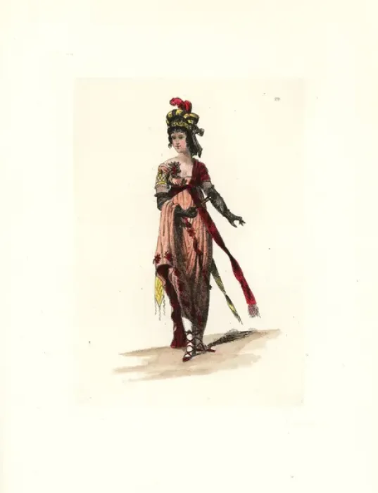 Framed Print : Costume of a bourgeois woman, dressed as merveilleuse Framed Print : Costume of a bourgeois woman, dressed as merveilleuse