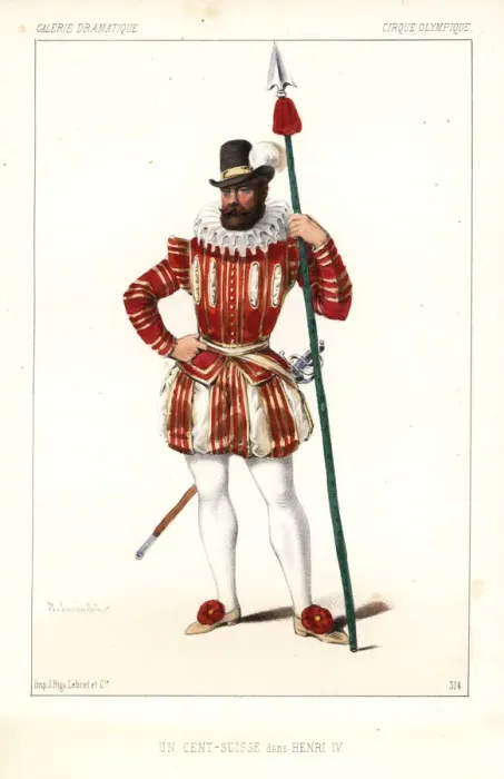 Framed Print : Costume of a Cent-Suisse in Henri IV, 1846 Framed Print : Costume of a Cent-Suisse in Henri IV, 1846