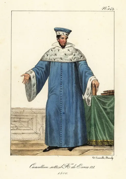 Framed Print : Costume of a Chancellor of France, 1580 Framed Print : Costume of a Chancellor of France, 1580