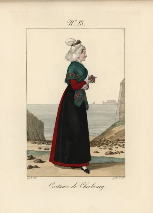 Framed Print : Costume of Cherbourg This young woman appears Framed Print : Costume of Cherbourg This young woman appears