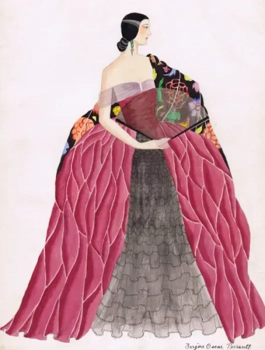 Framed Print : Costume design by Bergere Oscar Perrault Framed Print : Costume design by Bergere Oscar Perrault