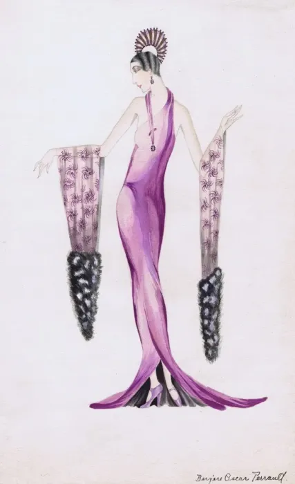 Framed Print : Costume design by Bergere Oscar Perrault Framed Print : Costume design by Bergere Oscar Perrault