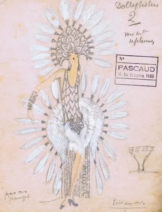 Framed Print : Costume design for the Dolly Sisters Framed Print : Costume design for the Dolly Sisters