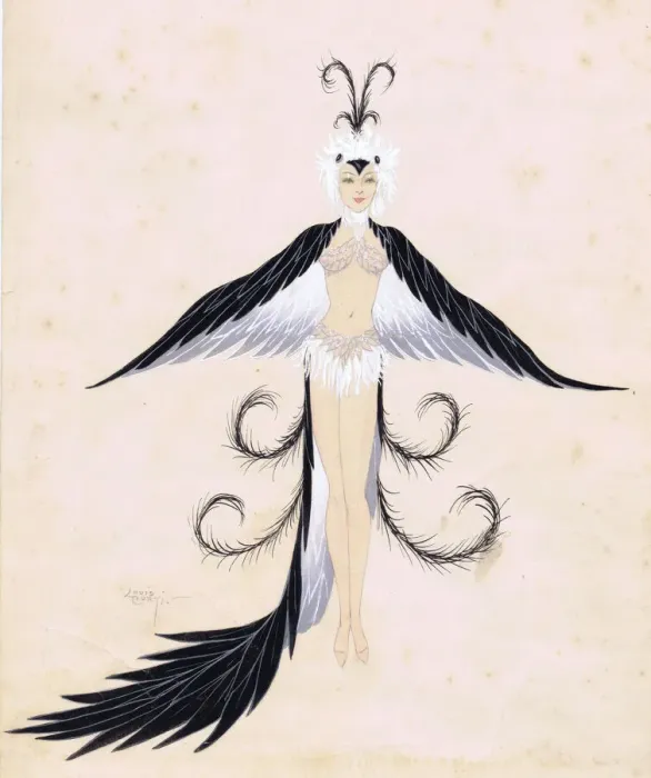 Framed Print : Costume design by Louis Curti for birds, 1930s Framed Print : Costume design by Louis Curti for birds, 1930s
