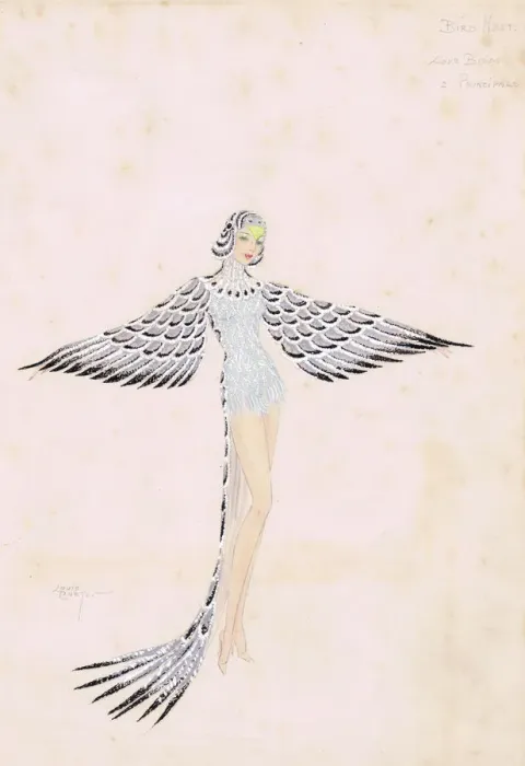 Framed Print : Costume design by Louis Curti for Love birds, 1930s Framed Print : Costume design by Louis Curti for Love birds, 1930s