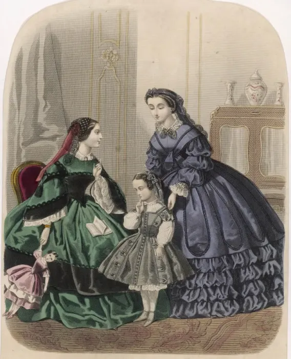 Framed Print : Costume & Doll 1859 Framed Print : Costume & Doll 1859