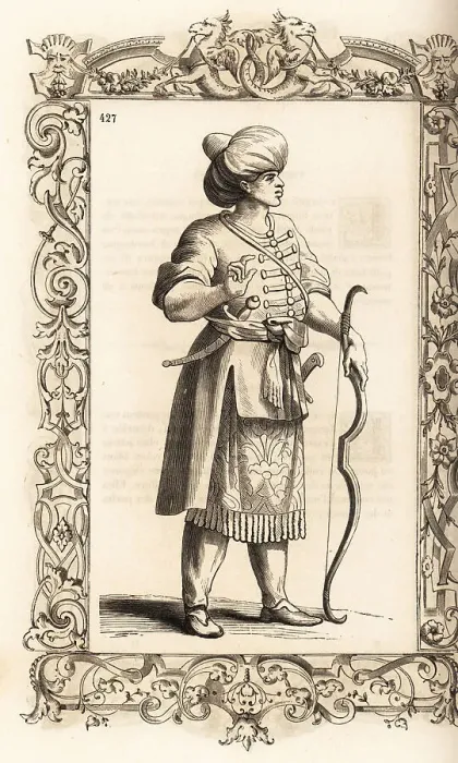 Framed Print : Costume of an Ethiopian soldier, 16th century Framed Print : Costume of an Ethiopian soldier, 16th century