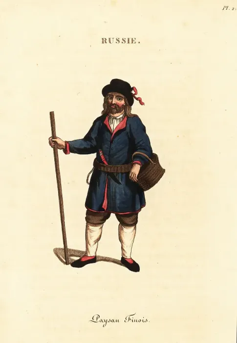 Framed Print : Costume of a Finnish peasant, 18th century Framed Print : Costume of a Finnish peasant, 18th century