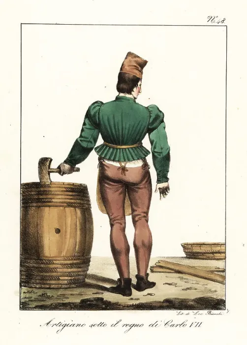 Framed Print : Costume of a French artisan, 15th century Framed Print : Costume of a French artisan, 15th century