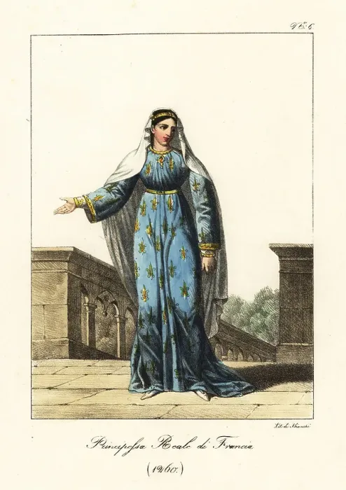 Framed Print : Costume of a French princess, 1260 Framed Print : Costume of a French princess, 1260