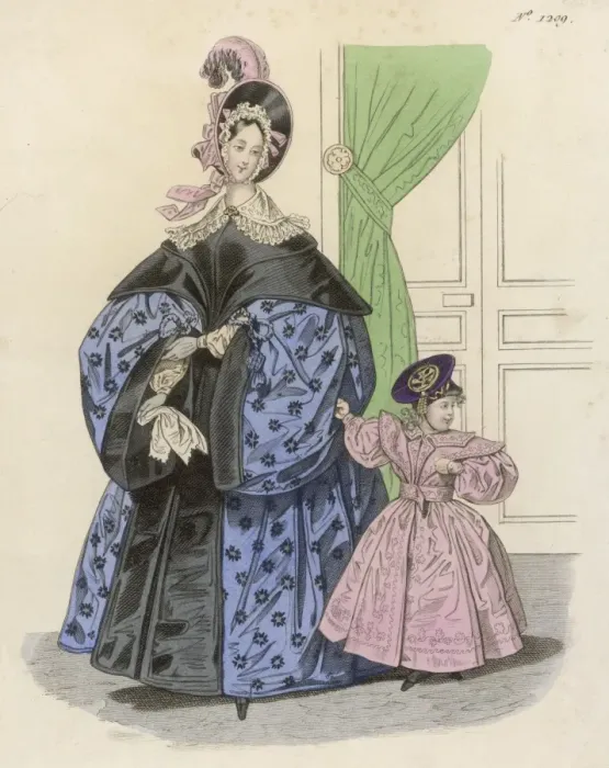 Framed Print : Costume / Girl & Mum 1835 Framed Print : Costume / Girl & Mum 1835