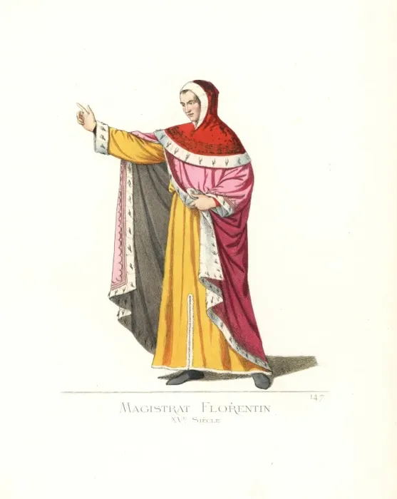Framed Print : Costume of a government magistrate in Florence Framed Print : Costume of a government magistrate in Florence