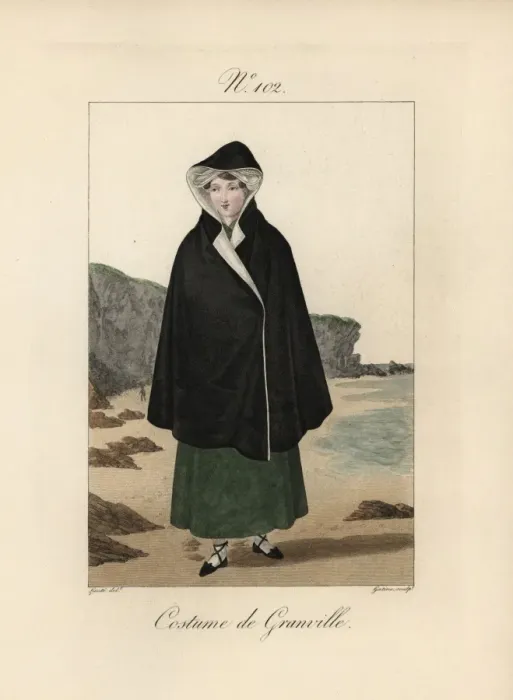 Framed Print : Costume of Granville This cape is called a Framed Print : Costume of Granville This cape is called a