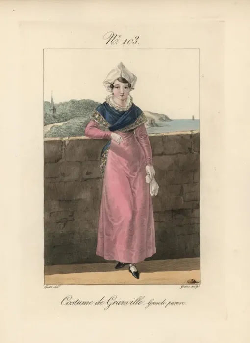 Framed Print : Costume of Granville A woman in her finery Framed Print : Costume of Granville A woman in her finery