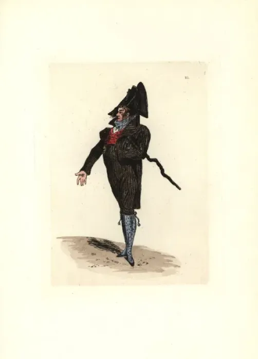 Framed Print : Costume of an Incroyable Framed Print : Costume of an Incroyable